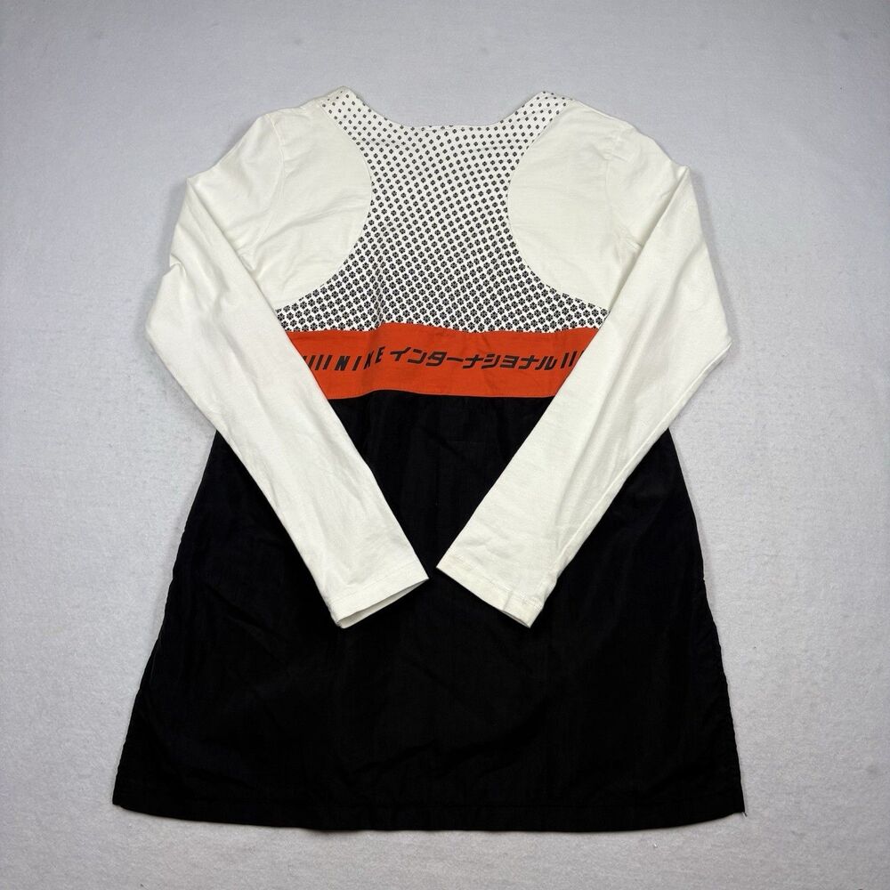 Nike International Long Sleeve Dress Womens M White Black Red Colorblock - Picture 2 of 8